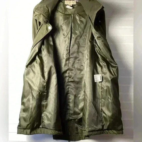 MICHAEL Michael Kors Large Full Zip Hooded Hunter Green/Gold' Jacket Woman's - Picture 11 of 12